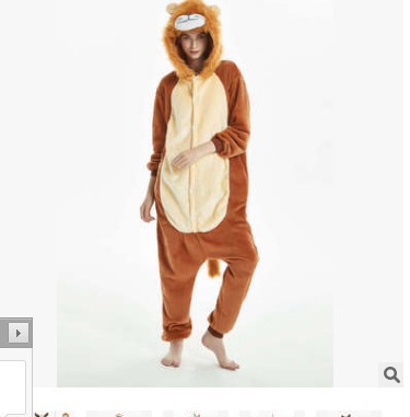 Factory wholesale Tianma cartoon one-part pajamas flannel lion men and women couples home clothes unicorn fox
