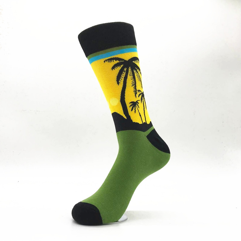 Explosions Spring Autumn Winter Fashion Men's Mid-barrel Jacquard Socks Trendy Cartoon Animal Food Geometric Stripe Manufacturers