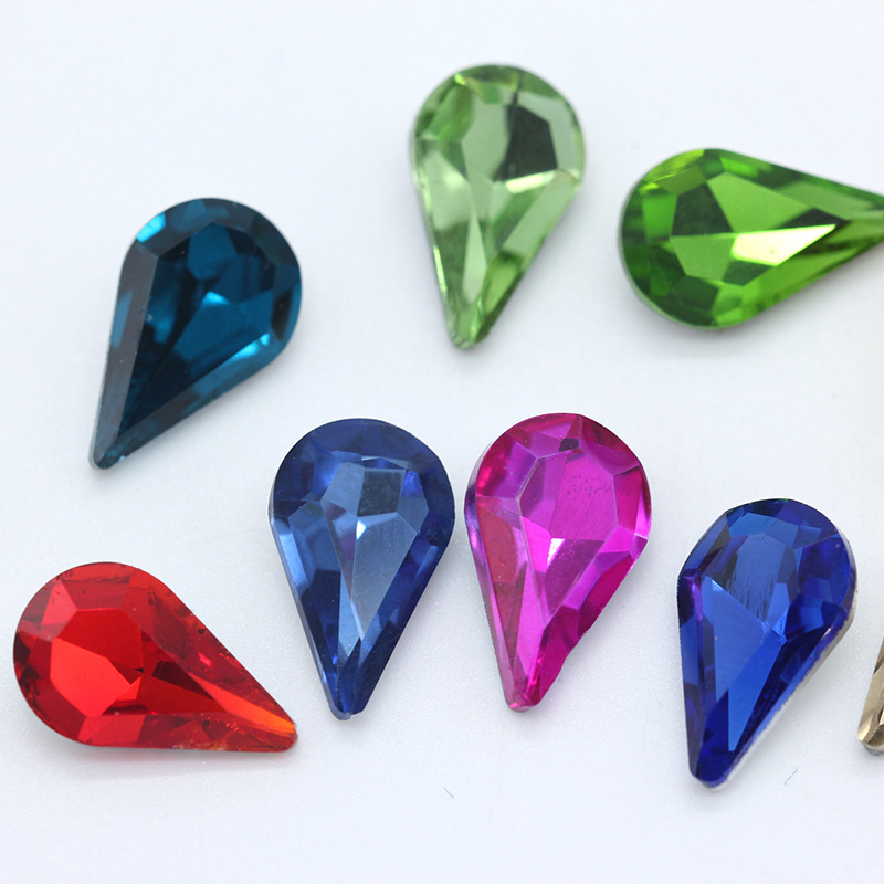 Wholesale pointed bottom water drop glass crystal diamond special-shaped rhinestone diy clothing shoes bag decorative jewelry accessories