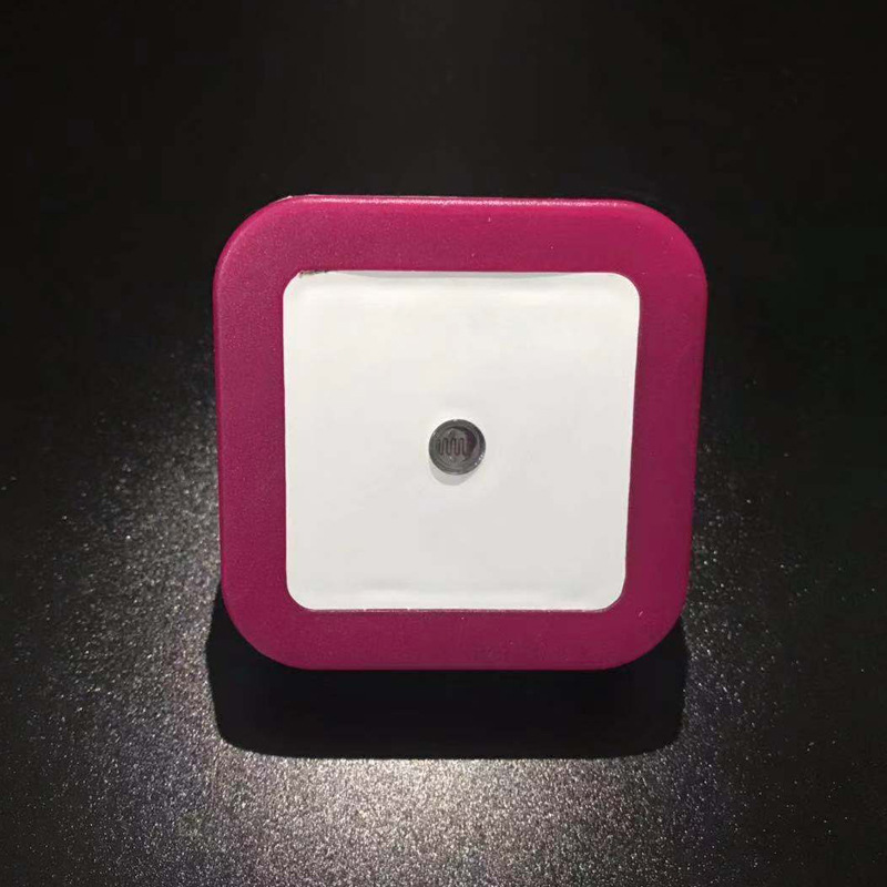 Cross-border square night light intelligent light control induction night light American regulations European regulations bedroom bedside plug-in energy-saving led light