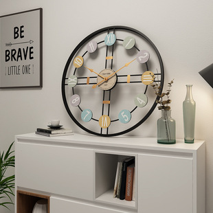 Europe and the United States silent simple clock modern simple craft wrought iron clock living room decoration creative wall clock factory direct sale