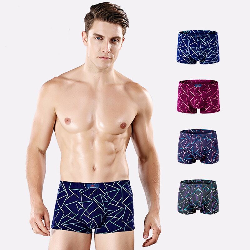Clearance men's underwear cotton boxers mid-waist men's underpants comfortable breathable four-corner pants stall cheap