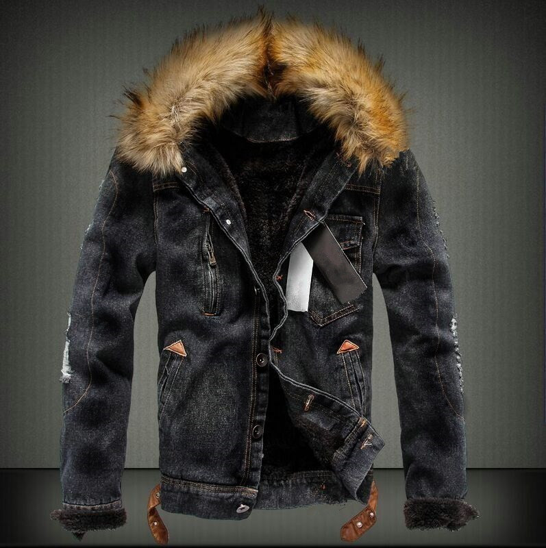 Autumn and Winter New Couple Men's Denim Jacket Fleece-lined Thickened Fit Denim Jacket Korean Style Men's Jacket