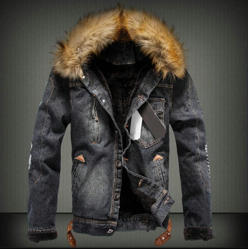 Autumn and Winter New Couple Men's Denim Jacket Fleece-lined Thickened Fit Denim Jacket Korean Style Men's Jacket