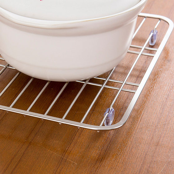 Ourunzhe 304 stainless steel tray heat insulation pad sink dishes storage drain rack kitchen anti-hot pot mat