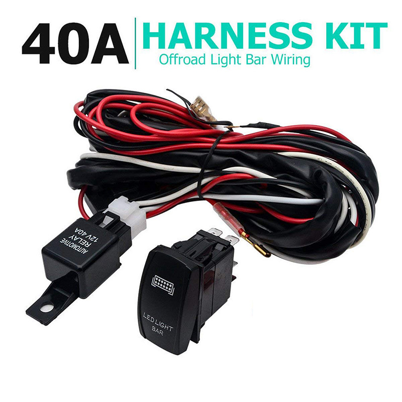 Car Modification 12/24v Universal fog light switch wiring harness high-power LED strip light work light switch wiring harness