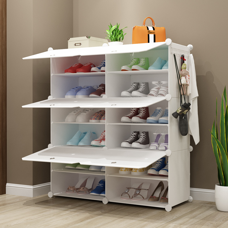 Pure white new multi-layer resin pp home simple simple shoe rack DIY assembly wholesale plastic simple shoe cabinet