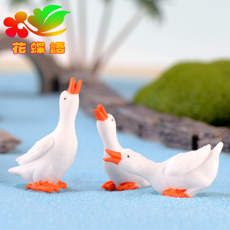 Resin White Swan Gift Ornaments White Goose Decorations White Duck Crafts Water Polo DIY Accessories Parent-Child Gift