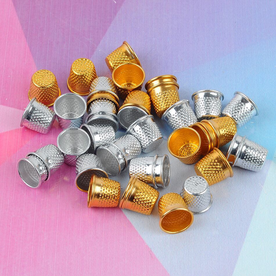 Factory direct silver thimble aluminum finger set thimble thimble is not adjustable size thimble DIY sewing tools