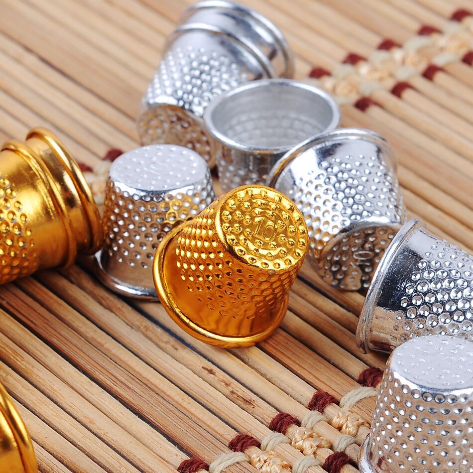 Factory direct silver thimble aluminum finger set thimble thimble is not adjustable size thimble DIY sewing tools