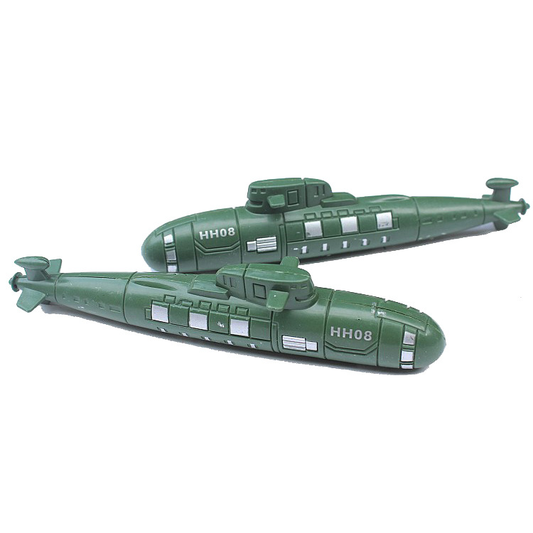 Army green/black submarine model children's plastic toys military psychological sand table scene ornaments manufacturers wholesale