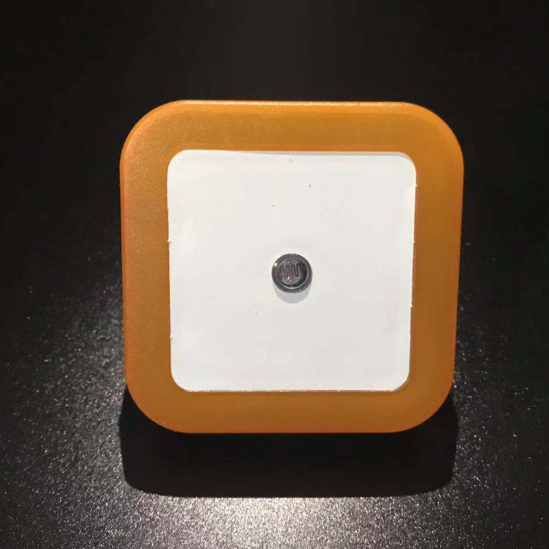Cross-border square night light intelligent light control induction night light American regulations European regulations bedroom bedside plug-in energy-saving led light