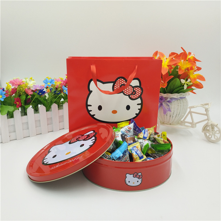 Cartoon Princess Round Tinplate Box Chinese Baby Hand Gift Box Wedding Supplies Candy Moon Cake Box Wholesale