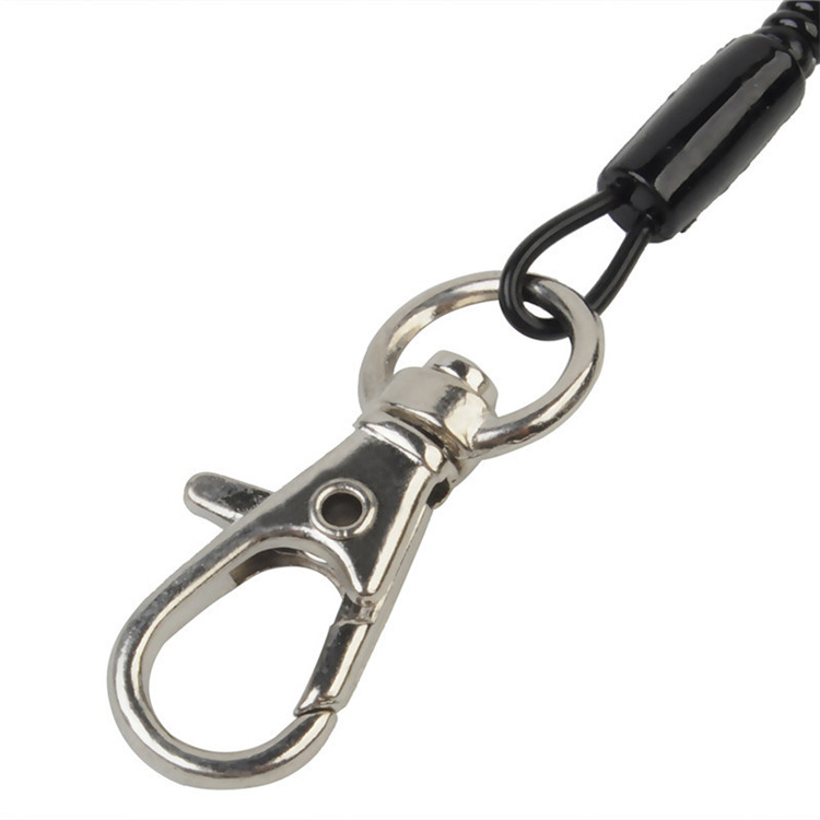 Extra fine plastic spring lanyard metal keychain mobile phone lanyard tool retractable lanyard ballpoint pen anti-lost