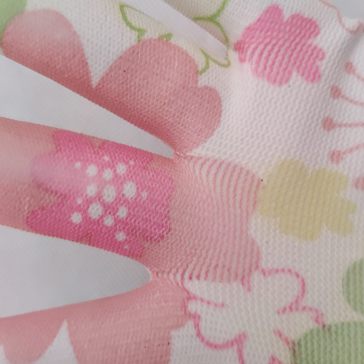 Flower nylon Pu gloves Palm coated work thin women's non-slip wear-resistant breathable workshop work Electronic factory labor protection gloves