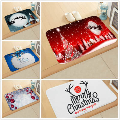 New Christmas New Year Celebration Elk Elderly Mat Door Mat Bathroom Home Absorbent Non-slip Carpet Foot Mat