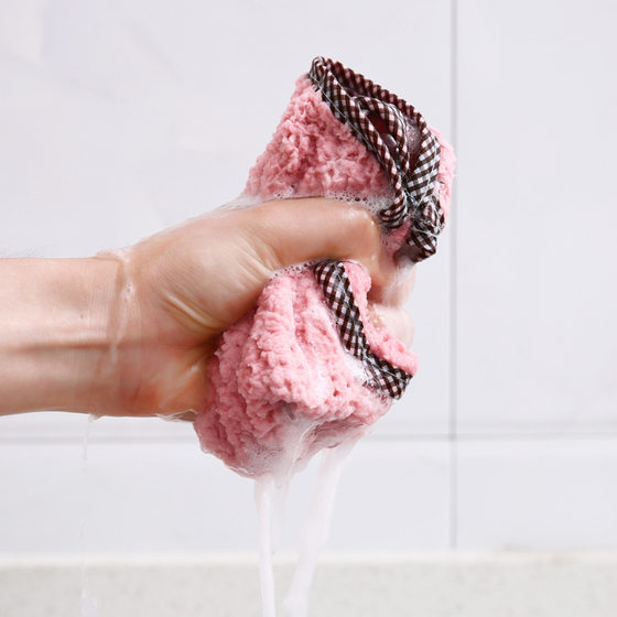 Hangable Coral Fleece Thickened Hand Towel Towel Pineapple Double-Sided Absorbent Dish Cloth Kitchen Cleaning Dish Cloth