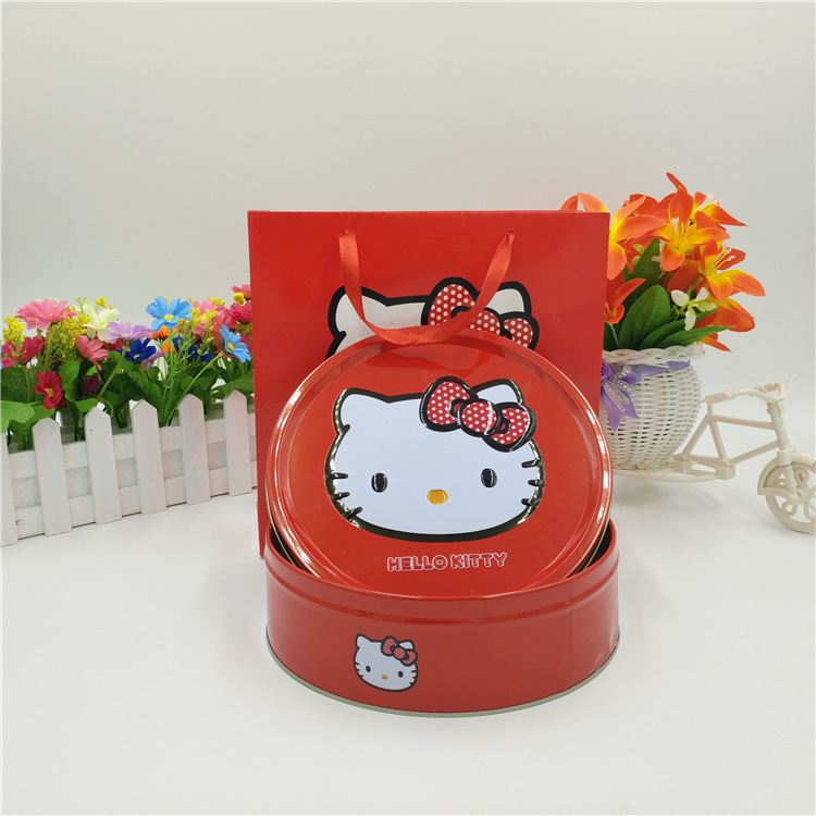 Cartoon Princess Round Tinplate Box Chinese Baby Hand Gift Box Wedding Supplies Candy Moon Cake Box Wholesale