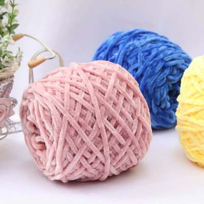 Chenille wool polyester glossed gold velvet Chenille thick hand-woven yarn velvet yarn factory wool wholesale