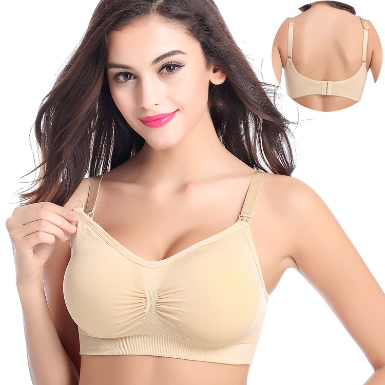 Adjustable nursing bra top buckle wireless underwear pregnant women push up non-drooping nursing bra with breast pad