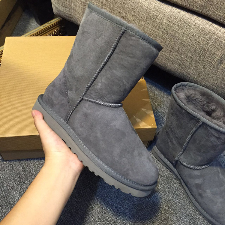Winter New Warm XLL А UGG Snow Boots Women's Boots Cowhide Midi Boots Beef Sole Anti-slip Cotton Shoes iuggi