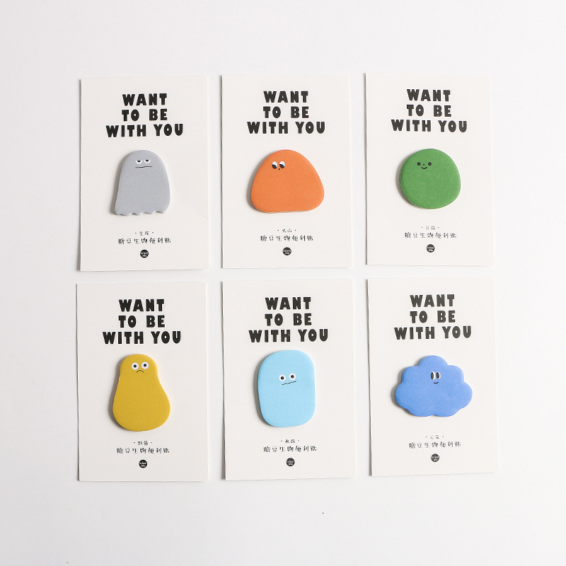 Post-it notes infelme Original Jelly Bean Biological Series creative cartoon tearable message notes n times 6