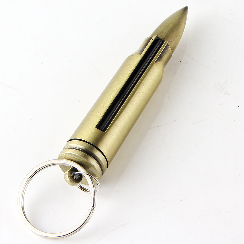 HY733 Pointed Bullet 10,000 Match Portable Pendant Keychain Kerosene Lighter
