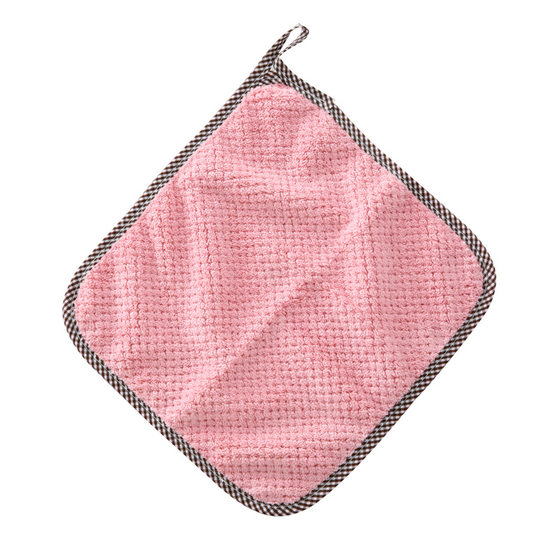 Hangable Coral Fleece Thickened Hand Towel Towel Pineapple Double-Sided Absorbent Dish Cloth Kitchen Cleaning Dish Cloth