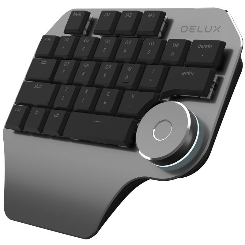 Colorful T11 single-handed keyboard designerPS/CAD designer's shortcut key voice tool flat keyboard