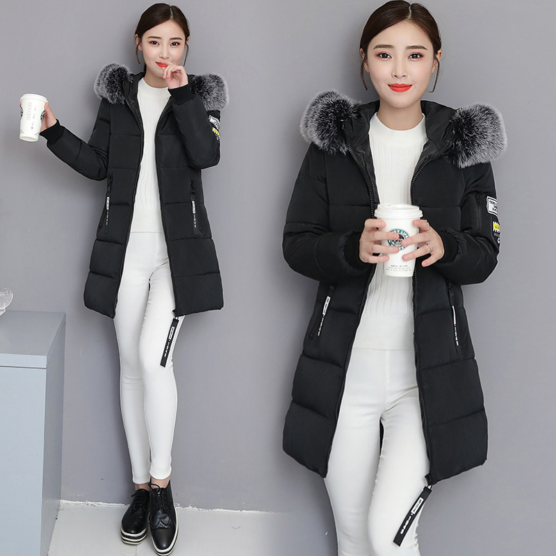 2023 Cotton-padded Jacket Women's Long Slim Fit Slimming Cotton-padded Jacket Coat Large Size Wool Collar Thickened Large Size Cotton-padded Jacket Ti_voghion.com