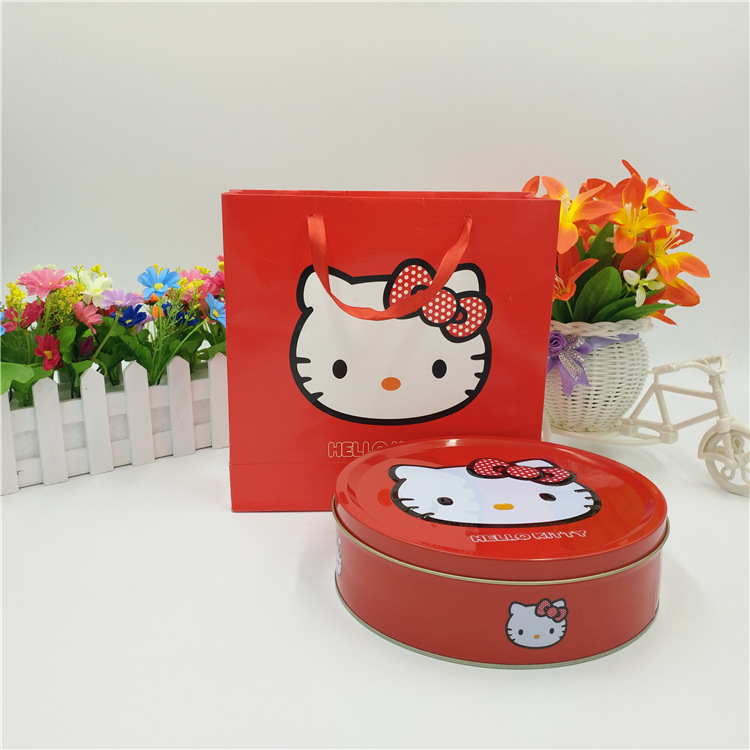 Cartoon Princess Round Tinplate Box Chinese Baby Hand Gift Box Wedding Supplies Candy Moon Cake Box Wholesale
