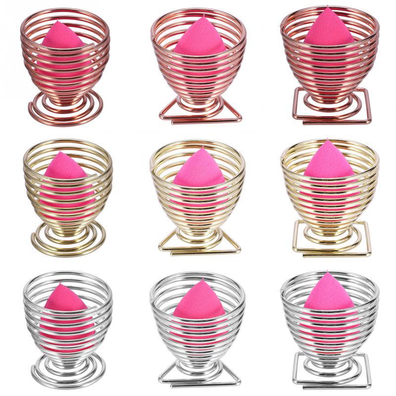 Factory wholesale makeup egg puff rack metal storage sponge egg holder rack anti-mildew beauty makeup egg holder