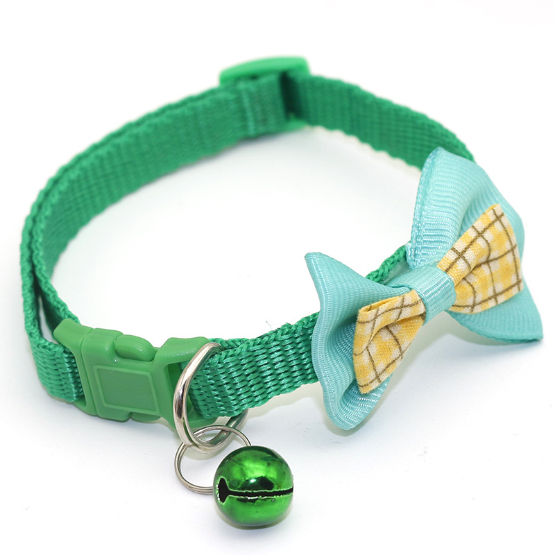 Cha-cha pet Plaid Bow Collar Cat Puppy Collar Factory Proprietary T New Product