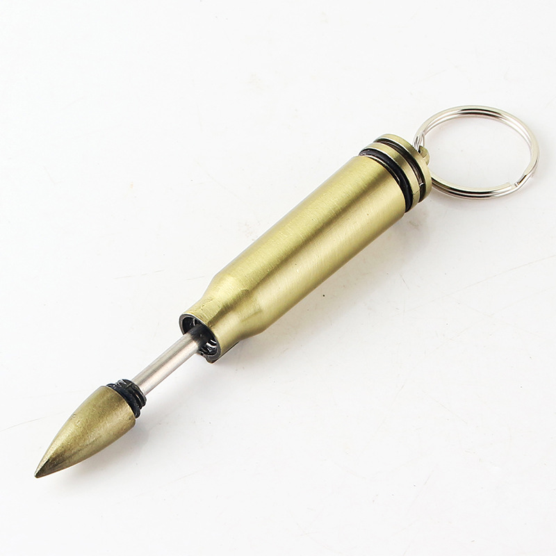HY733 Pointed Bullet 10,000 Match Portable Pendant Keychain Kerosene Lighter