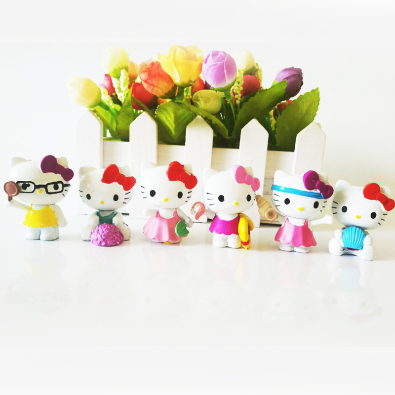 6 glasses twisted KT cat cartoon cat hand-made decoration car decoration bouquet doll decoration toy