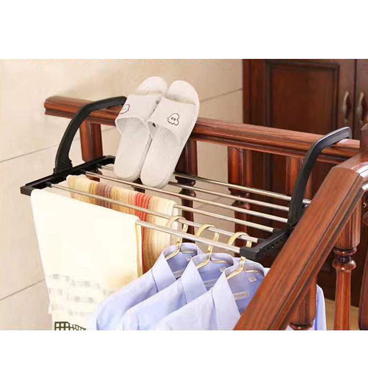 Thickened stainless steel balcony towel rack socks storage supplies foldable radiator hanging treasure clothes hanging treasure
