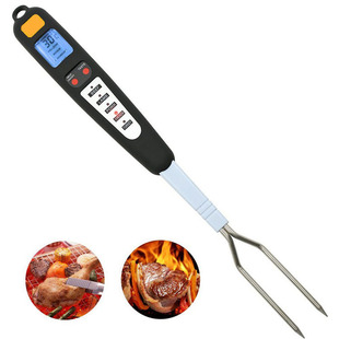 Outdoor barbecue fork electronic digital thermometer meat food thermometer backlit BBQ double fork barbecue thermometer