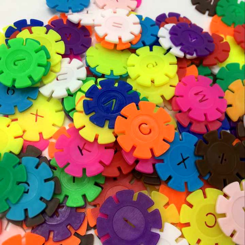 Early education insert snowflake building blocks box plastic assembly assembly baby children's intelligence toys manufacturers wholesale