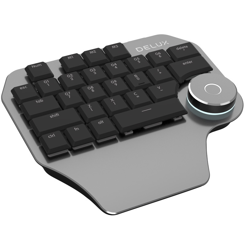 Colorful T11 single-handed keyboard designerPS/CAD designer's shortcut key voice tool flat keyboard