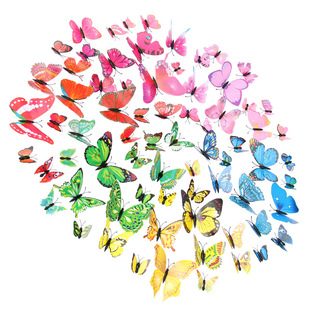 12 color 3d simulation butterfly TV background wall decoration Butterfly Children's Room PVC simulation butterfly