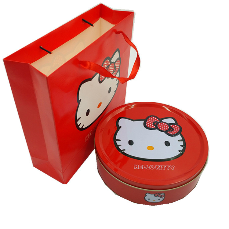 Cartoon Princess Round Tinplate Box Chinese Baby Hand Gift Box Wedding Supplies Candy Moon Cake Box Wholesale