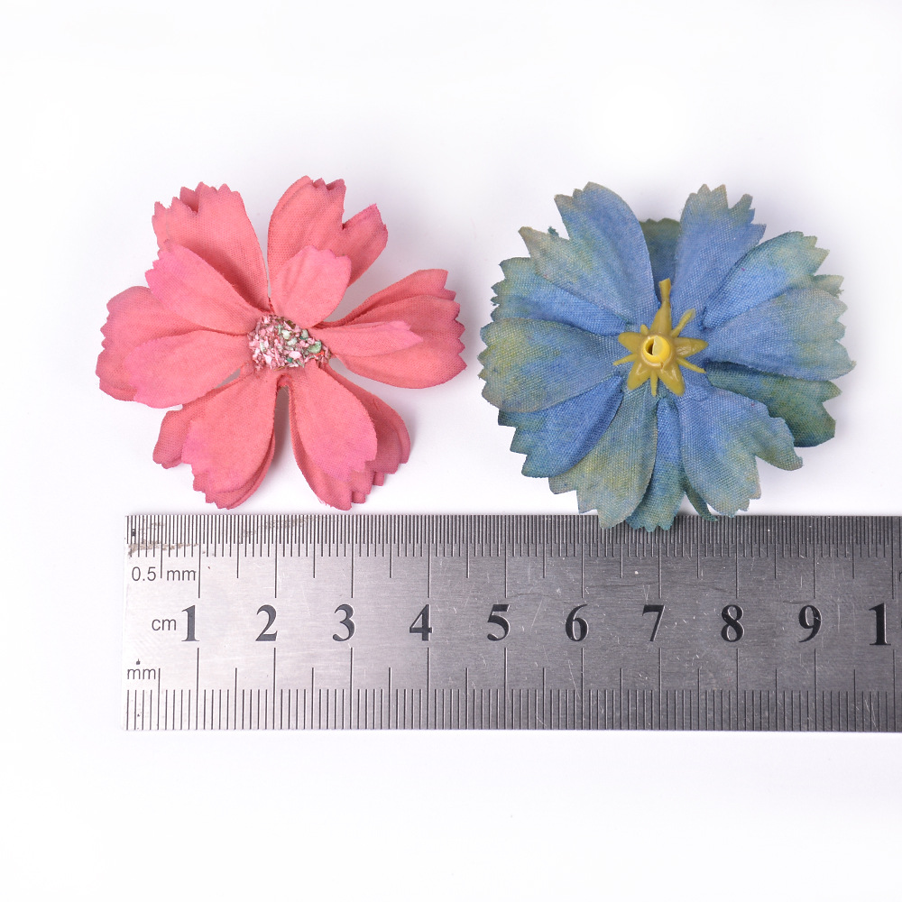 Simulation flower diy multi-layer flower head silk flower fake flower wedding decoration flower six petals flower opera head flower