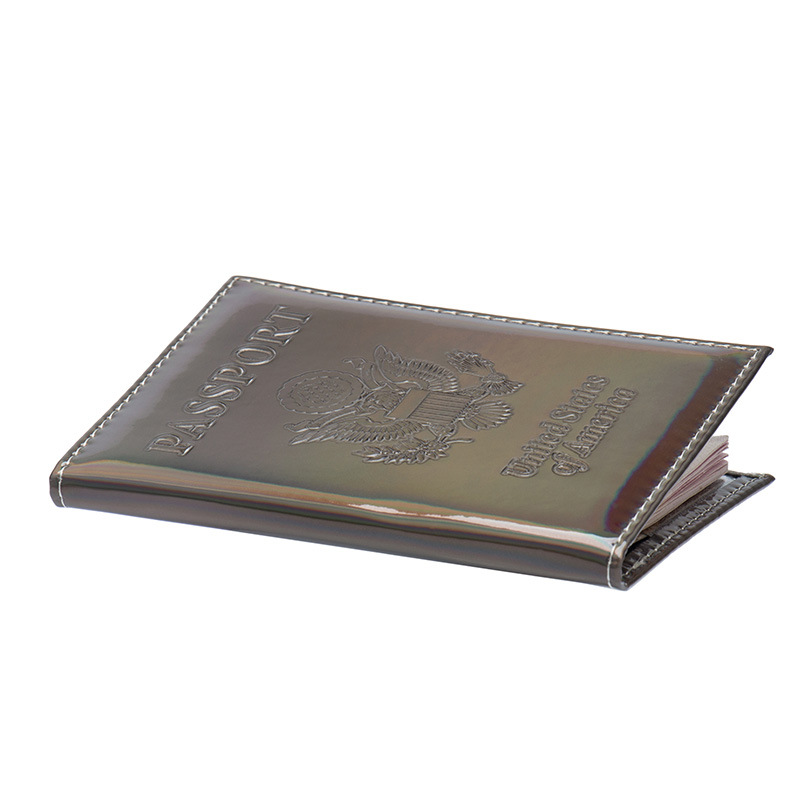 Brown mouse American national emblem laser passport holder mirror glossy passport holder machine ticket holder simple passport cover Shell wholesale