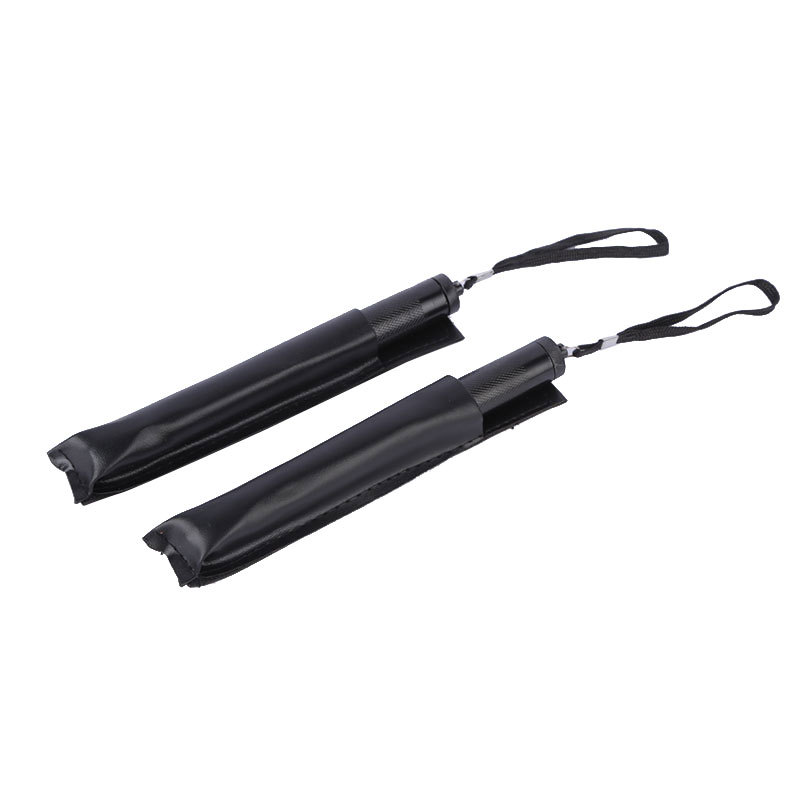 Factory Women's Self-defense Car Stick Black Three-section Stick Carbon Steel Telescopic Stick Hangable Stick Self-defense Weapon Outdoor