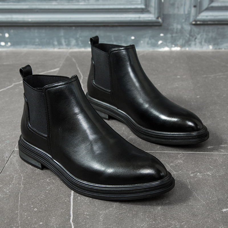 Large size cross-border pointed  boots England set foot leather boots business men's boots a generation of hair model S08-A_voghion.com