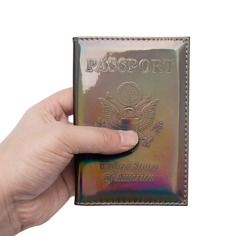 Brown mouse American national emblem laser passport holder mirror glossy passport holder machine ticket holder simple passport cover Shell wholesale