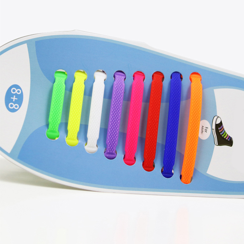 Cross-border supply opp bag adult children elastic silicone shoelace T-shaped lazy universal shoelace factory supply