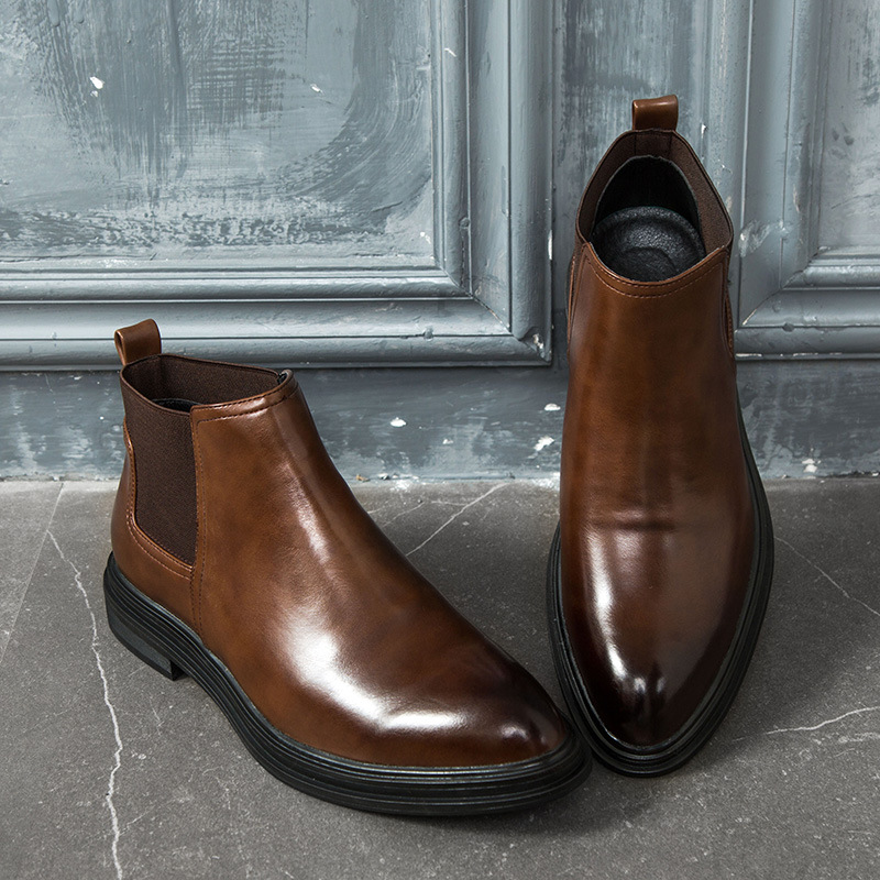 Large size cross-border pointed  boots England set foot leather boots business men's boots a generation of hair model S08-A_voghion.com