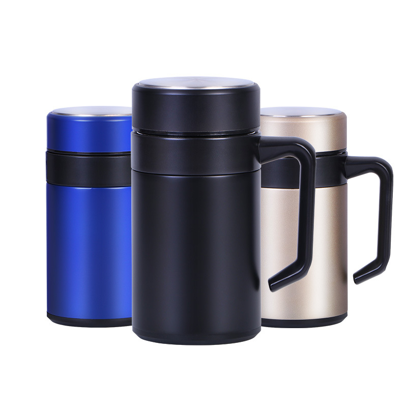 304 stainless steel thermos cup tea office Cup with handle tea leakage male and female business gifts custom LOGO