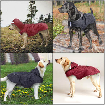 Cross-border Reflective Big Dog Pet Raincoat Puppy Waterproof Windproof Hooded Dog Clothes